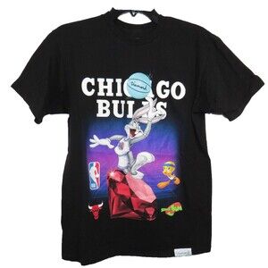 Diamond X Space Jam Men's Chicago Bulls Tweety Bird Bugs Bunny Tee Size M